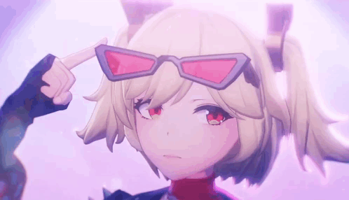 Girl in Pink Sunglasses Pointing