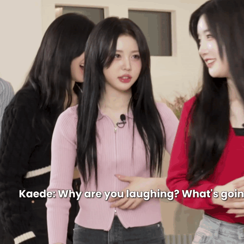 Girl in Pink Sweater Asking Why Kaede Is Laughing