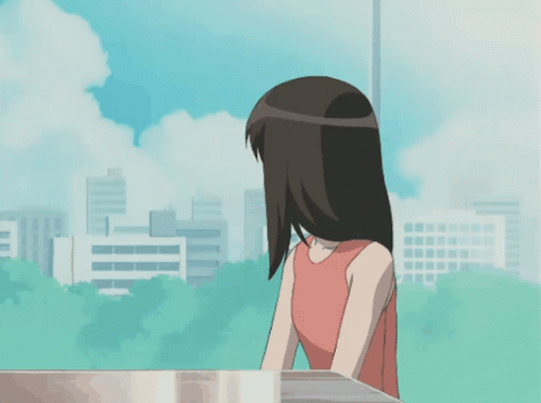 Girl In Pink Top Looking Out Window GIF