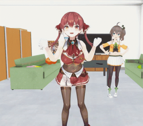 Girl in Pirate Outfit at Hololive Production Sign