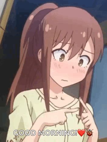 Girl in Ponytail Saying Good Morning