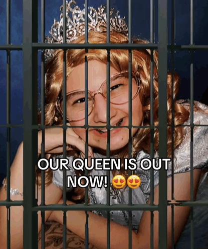 Girl In Princess Costume Behind Bars GIF