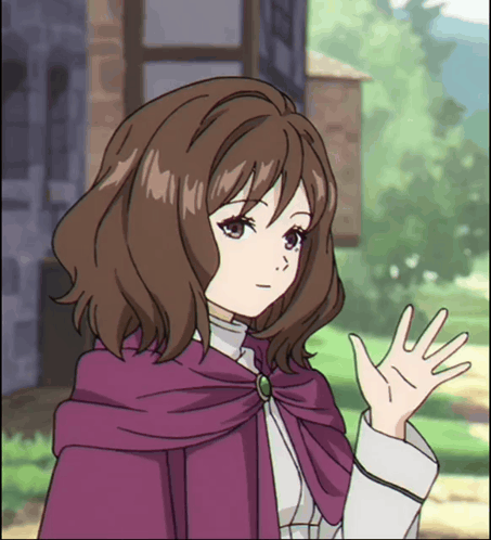 Girl In Purple Cape Waving GIF