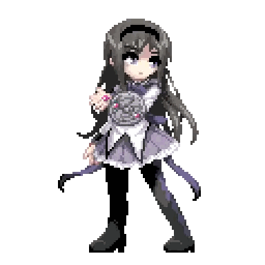 Girl in Purple Dress Pixel Art