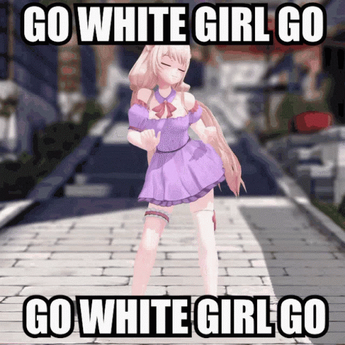 Girl in Purple Dress Saying Go White Girl Go