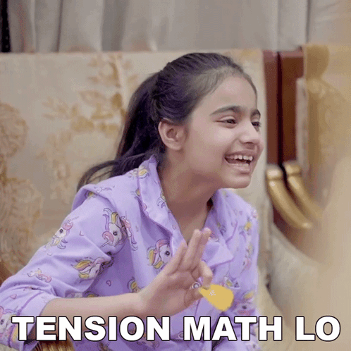 Girl in Purple Pajama Top Smiling Tension Math Lo