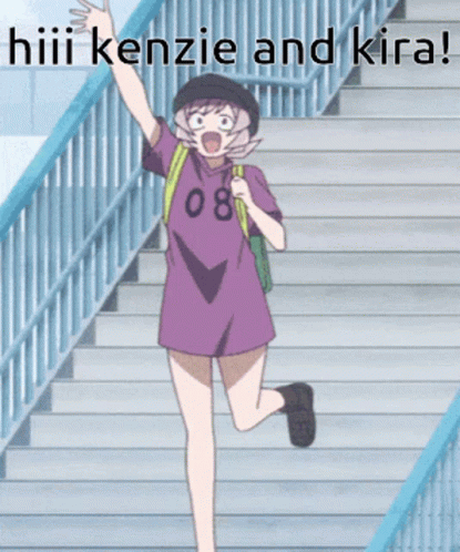 Girl in Purple Shirt 08 Running Down Stairs
