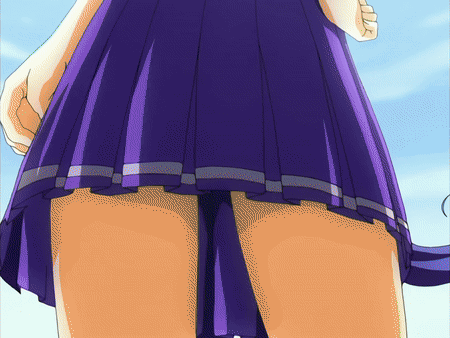 Girl In Purple Skirt Standing In Sky GIF