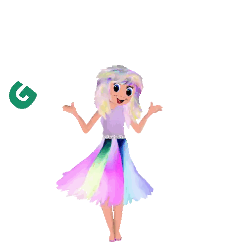 Girl in Rainbow Dress Saying Good Morning