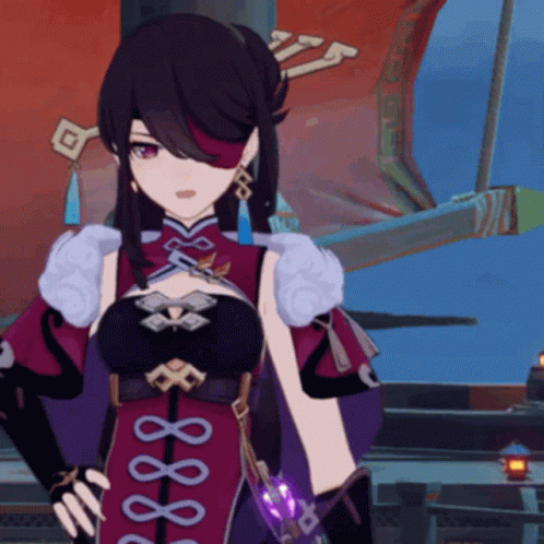 Girl In Red And Black Outfit With Number 8888 GIF