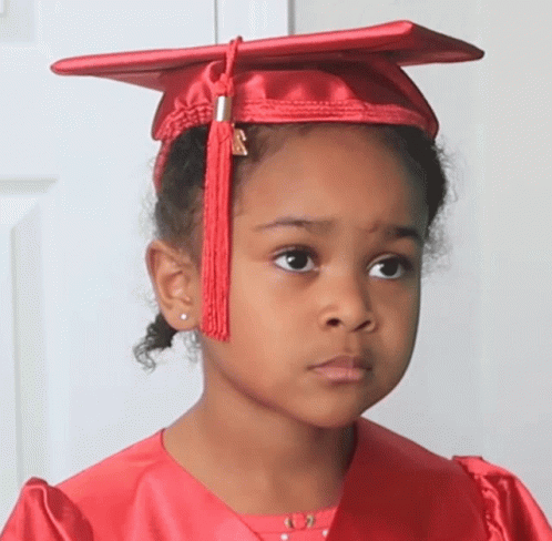 Girl in Red Cap and Gown