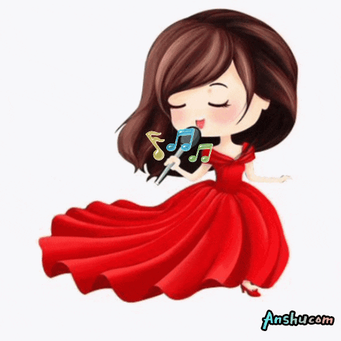 Girl in Red Dress Singing Soulful