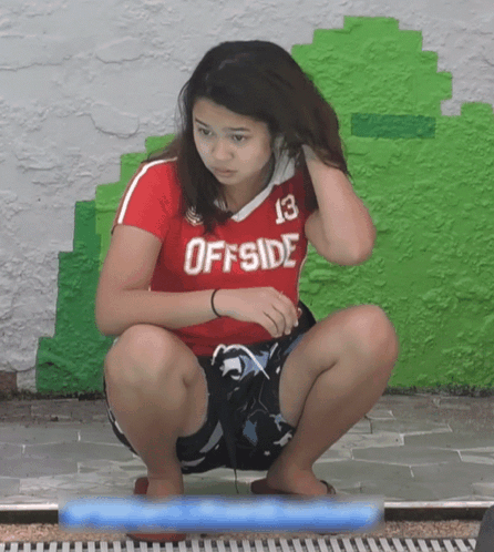 Girl in Red Offside Shirt