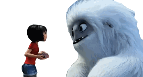Girl in Red Shirt Next to Furry Animal