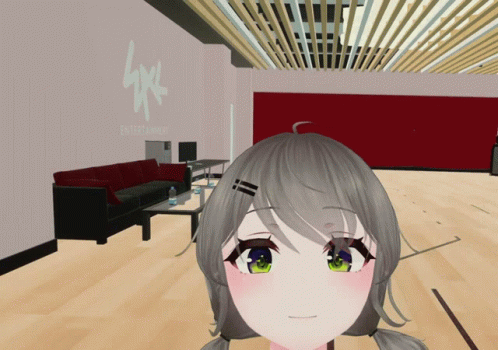 Girl In Room With Entertainment Sign GIF