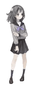 Girl in Sailor Suit Holding Water Bottle