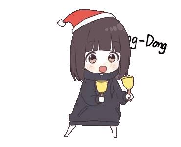Girl in Santa Hat Holding Bell