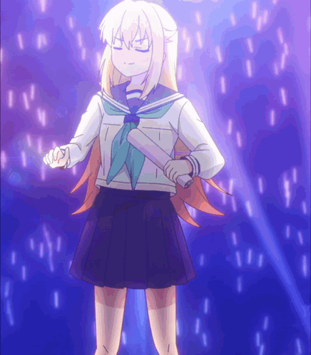 Girl In School Uniform Holding Bat GIF