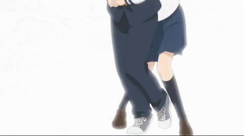 Girl in School Uniform Hugging Boy in Uniform