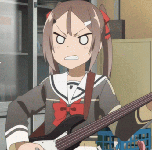 Girl In School Uniform Playing Guitar GIF