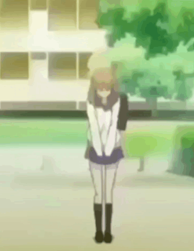 Girl in School Uniform Standing