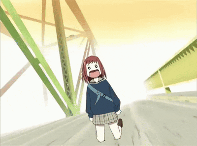 Girl in School Uniform Walking Across Bridge