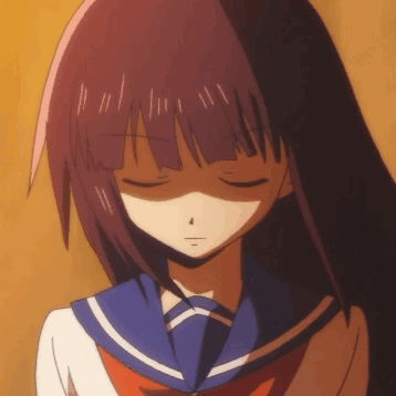 Girl in School Uniform with Eyes Closed