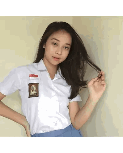 Girl in School Uniform with SMP Patch