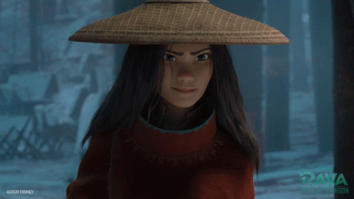 Girl in Straw Hat and Red Sweater with Raya