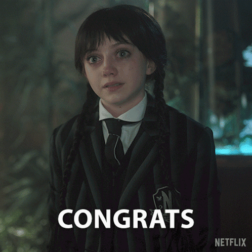 Girl In Suit And Tie Says Congrats Netflix Advertisement GIF