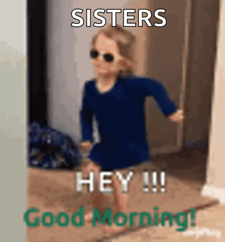 Girl in Sunglasses Running in Hallway