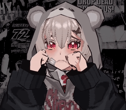 Girl in Teddy Bear Hoodie 772