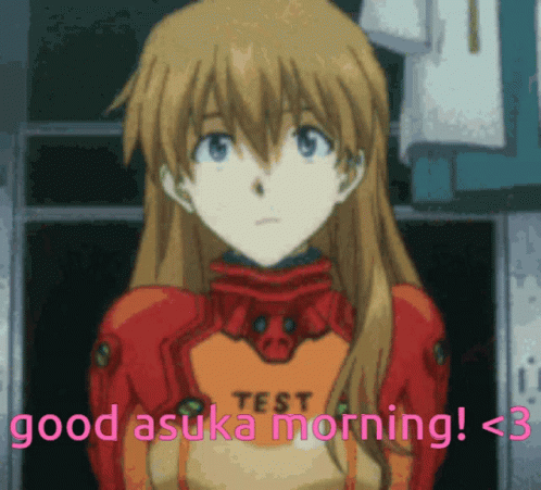 Girl in Test Suit Says Good Asuka Morning