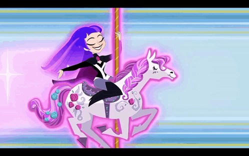 Girl in Tuxedo Riding Merry-Go-Round