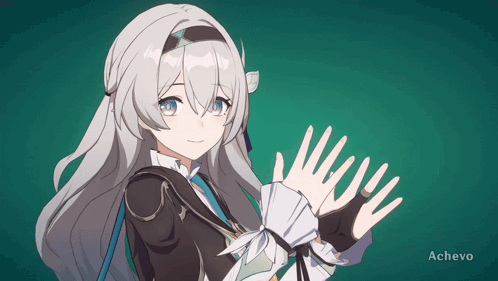 Girl in Video Game Saying Achieve