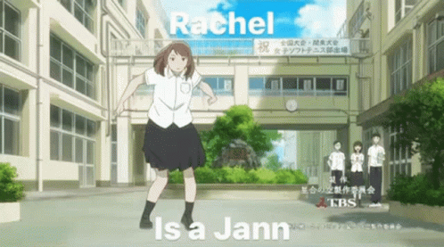 Girl in White and Black Dancing Saying Rachel Is A Jann