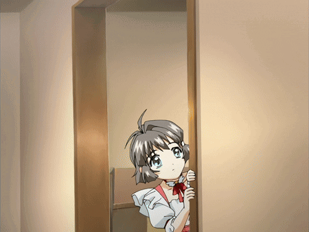 Girl In White Dress Peeking GIF