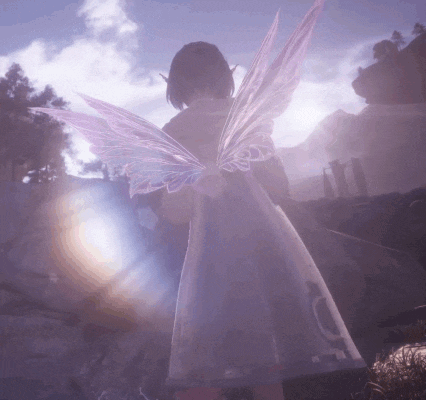 Girl in White Dress with Fairy Wings