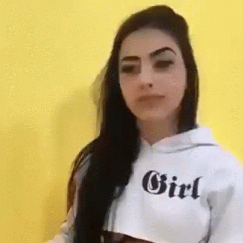 Girl In White Hoodie Saying Girl GIF