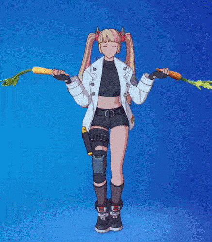 Girl In White Jacket Holding Vegetables GIF