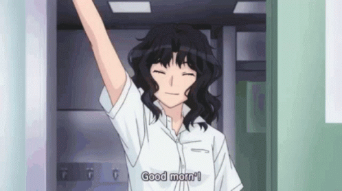 Girl In White Shirt Saying Good Morning GIF
