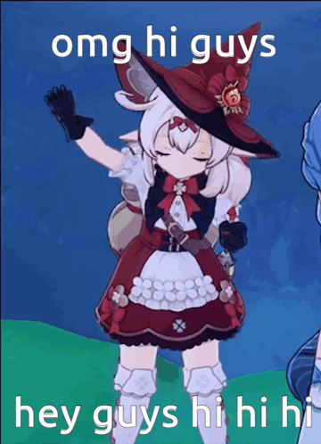 Girl in Witch Hat Dancing Saying Omg Hi