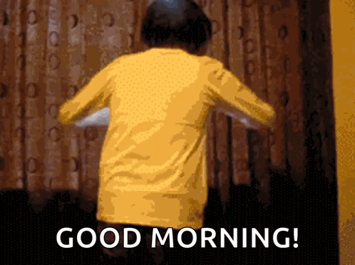 Girl In Yellow Shirt Dancing Good Morning GIF