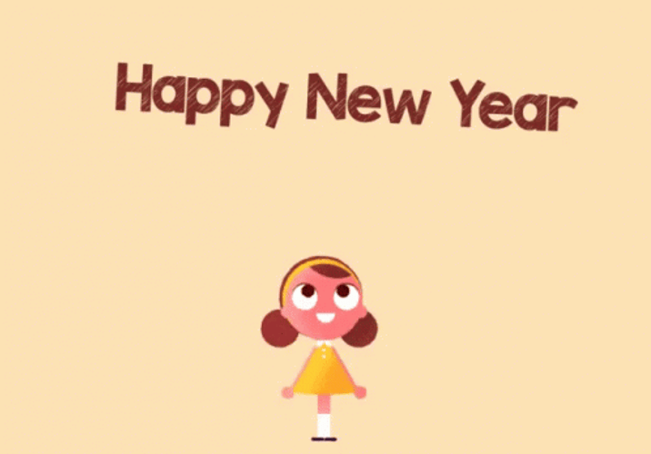 Girl Jumping Happy New Year Animated GIF