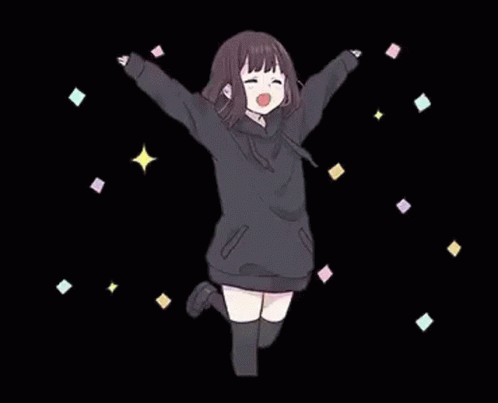 Girl Jumping in Black Hoodie and Knee High Socks