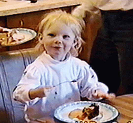 Girl Kid Eating Cake GIF