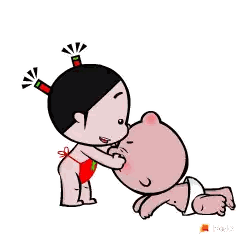 Girl Kissing Baby