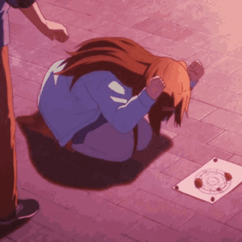 Girl Kneeling with Paper