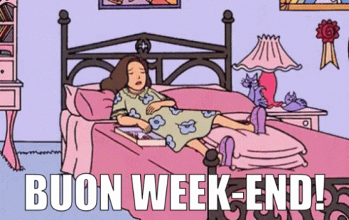 Girl Laying On Bed Buon Week-End GIF