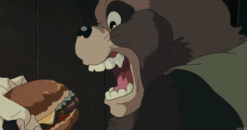 Girl Laying On Totoro In Cave GIF